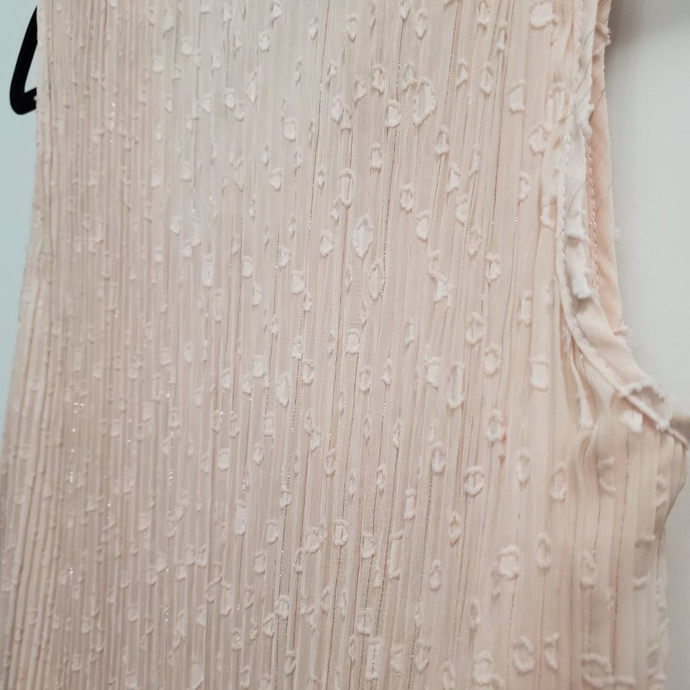 Nanette Lepore Blush Pink Sparkle Chiffon Midi-Length Cocktail Dress NWT - Picture 9 of 15